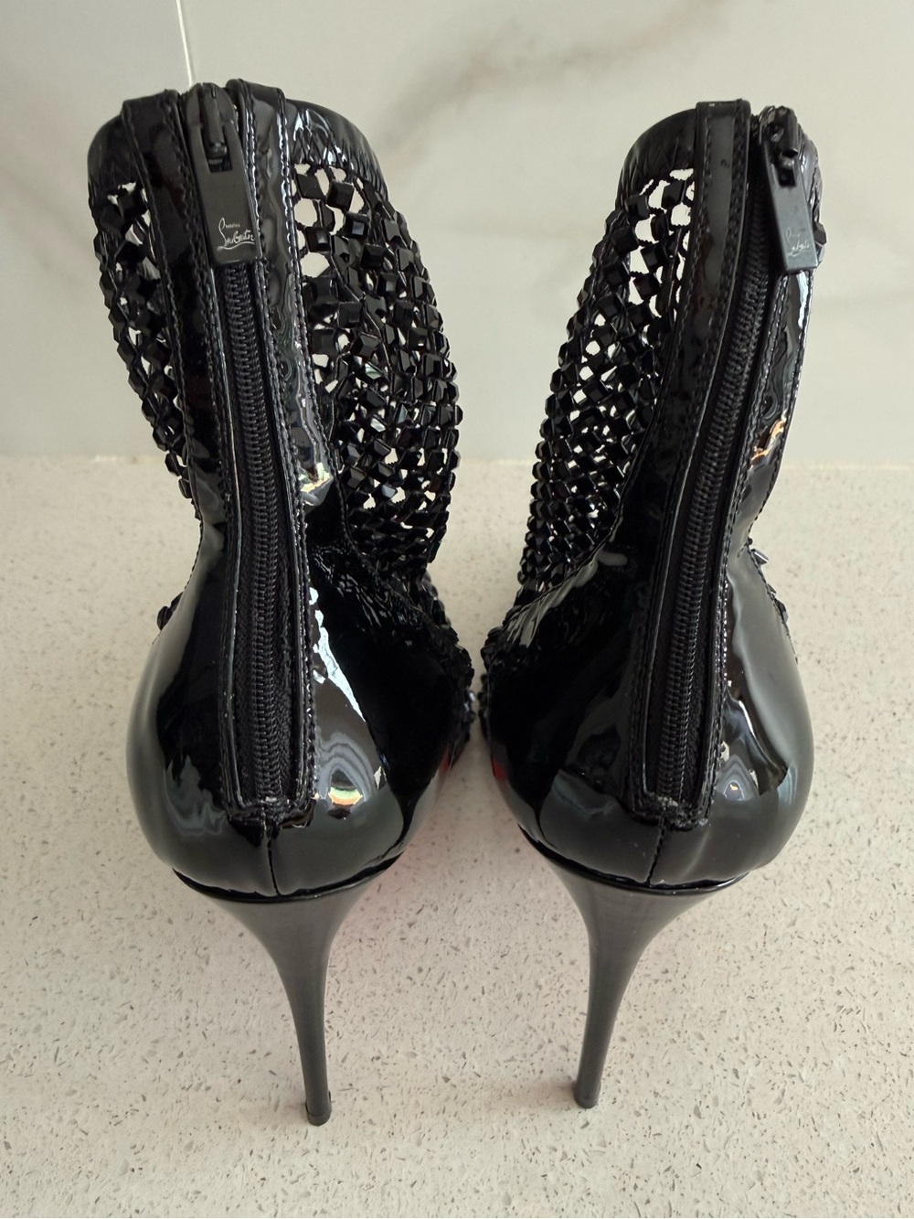 CHRISTIAN LOUBOUTIN Kate Max 100 Black Crystal Ankle Boots EU 39 US 9 $3595 - Picture 8 of 14